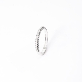 ANEL APARADOR ABAULADO CRAVEJADO PRATA 925