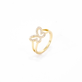 ANEL BORBOLETA CRAV. DOIS AROS