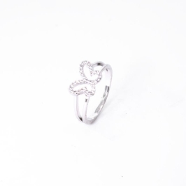 ANEL BORBOLETA CRAVEJADA DOIS AROS