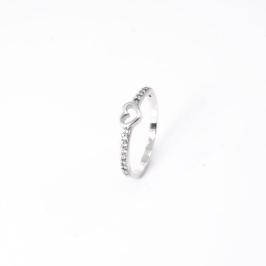 ANEL CORACAO COM ZIRCONIAS PRATA 925