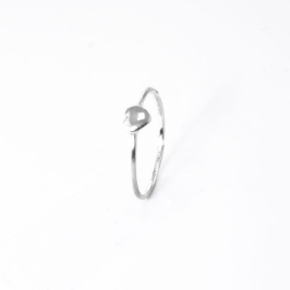 ANEL CORAÇÃO LISO PRATA 925