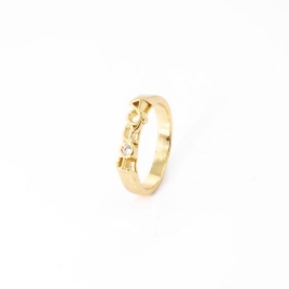 ANEL FORÇA B OURO AMARELO