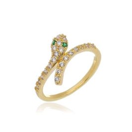 ANEL SNAKE ESMERALDA FUSION OURO AMARELO
