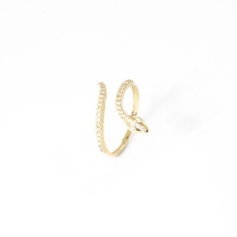 ANEL COBRA  CRAVEJADO COM ZIRCÔNIAS OURO 18K 750