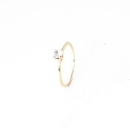 ANEL SOLITÁRIO COM UMA ZIRCÔNIA  OURO 18K