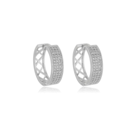 ARGOLA MARIAH CRAVEJADA BANHADO OURO BRANCO