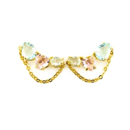 BRINCO EARCUFF PEDRARIA COLORIDA