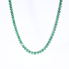 COLAR RIVIERA VERDE 3MM 3PONTAS/ EXTENSOR 42CM