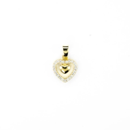PINGENTE 2 CORAÇÕES COM 1 CRAVEJADO