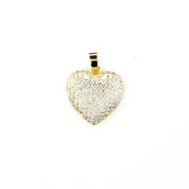 PINGENTE CORAÇÃO G TODO CRAVEJADO