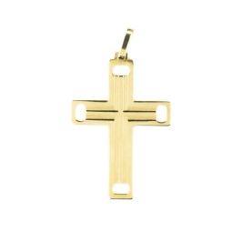 PINGENTE CRUCIFIXO TRABALHADO OURO 18K