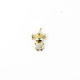 PINGENTE MENINA P COM TRÊS ZIRCÔNIAS CRAVADAS