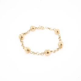 PULSEIRA BOLA G OURO18K 20CM
