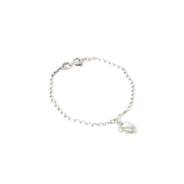 PULSEIRA PÊNDULO CORAÇÃO PRATA 925  14CM