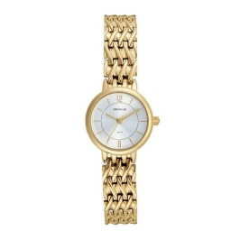 Relógio Feminino Redondo Clássico Dourado