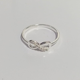 ANEL INFINITO COM DETALHE CRAVEJADO PRATA 925