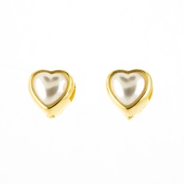 BRINCO ARGOLA CORAÇÃO COM PÉROLA