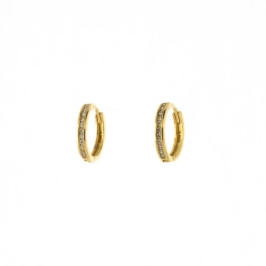 BRINCO ARGOLA CRAVEJADO COM ZIRCONIAS OURO 18K