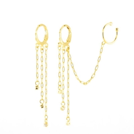 BRINCO ARGOLA FRANJA E PONTO DE LUZ