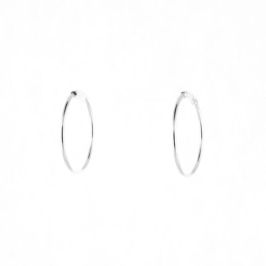 BRINCO ARGOLA LISA GROSSA M DELICADA PRATA 925