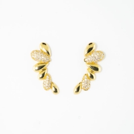 BRINCO EARCUFF FOLHAS 2 CRAVEJADAS