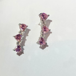 BRINCO TRES CORACOES ROSA