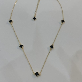 COLAR 5 TREVOS ONIX P