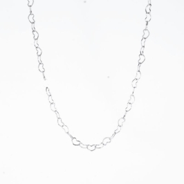 COLAR ELOS DE CORAÇÕES  45CM PRATA 925