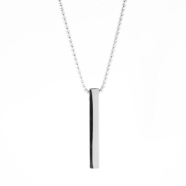 CORRENTE MASCULINA COM BASTÃO LISO COM 1,8MM E 60CM ACO