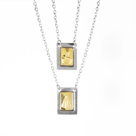 ESCAPULÁRIO NOSSA SENHORA APARECIDA COM DETALHE DOURADO