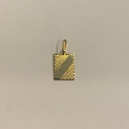 PINGENTE PLACA DETALHADA OURO 18K
