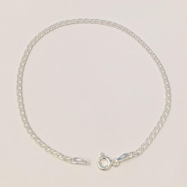 PULSEIRA GRUMET DUPLA 1MILÍMETRO   18,5CM PRATA 925