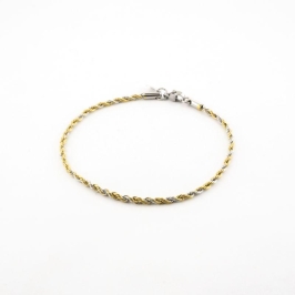 PULSEIRA VINTAGE DOIS BANHOS FINA 20CM SEMIJOIA