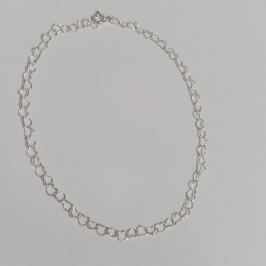 TORNOZELEIRA ELO CORAÇÃO 23 CM PRATA 925