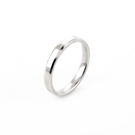 ALIANÇA SEMIJOIA OURO BRANCO ITALIANA/ESQUINADA