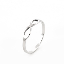 ANEL INFINITO LISO SEMIJOIA OURO BRANCO