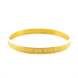 BRACELETE ALGARISMO ROMANOS BANHADO NO OURO AMARELO
