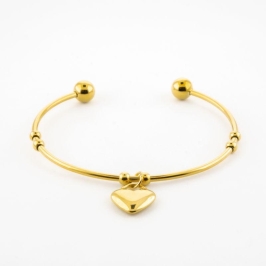 BRACELETE CORAÇÃO LISO SEMIJOIA