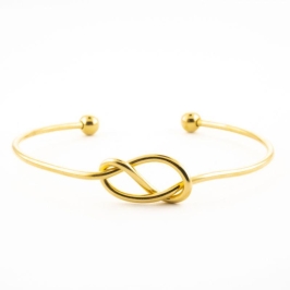 BRACELETE NÓ  BANHADO NO OURO AMARELO