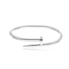 BRACELETE PREGO LISO BANHADO OURO BRANCO