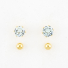 BRINCO PONTO DE LUZ COM 6 GARRAS  - BOLINHA  SEMIJOIA