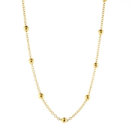 COLAR  COM BOLINHAS  INTERCALADAS 45CM / 5CM DE EXTENSOR SEMIJOIA