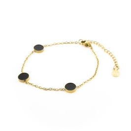 PULSEIRA DISCOS ÔNIX 17CM / 3CM DE EXTENSOR SEMIJOIA