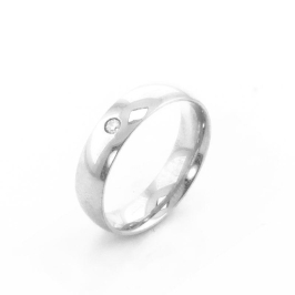 ALIANÇA TRADICIONAL ABAULADA 5MM COM ZIRCÔNIA PRATA 950 (PEDIDOS E PERSONALIZAÇÃO PELO WHATSAPP)