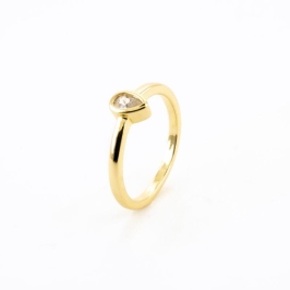 ANEL FALANGE COM PONTO DE LUZ GOTA BANHADO NO OURO AMARELO