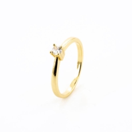 ANEL SOLITÁRIO 4GARRAS BANHADO NO OURO AMARELO