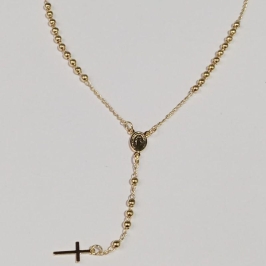 COLAR TERÇO 45CM BANHADO NO OURO AMARELO