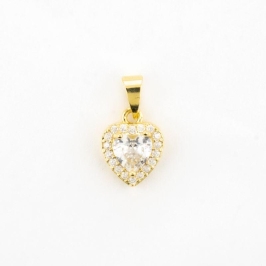 PINGENTE CORAÇÃO CRAVEJADO BANHADO NO OURO AMARELO