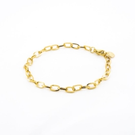 PULSEIRA ELO OVAL 17CM SEMIJOIA