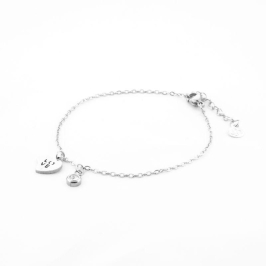 PULSEIRA LOVE E PONTO DE LUZ 18CM / 3CM DE EXTENSOR SEMIJOIA